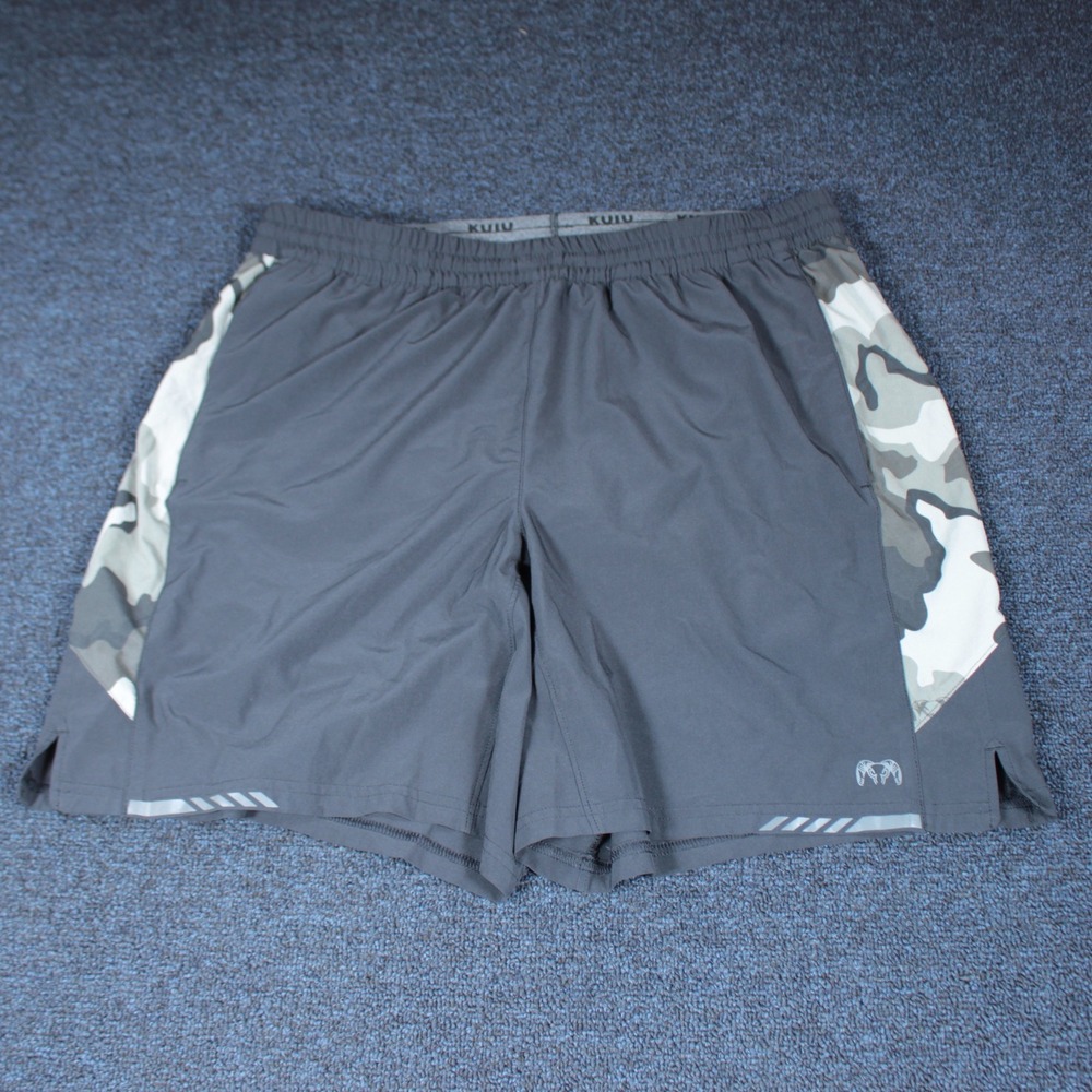 KUIU Training Shorts Mens XXL Black Vias Storm Camo Lined Performance Hunting